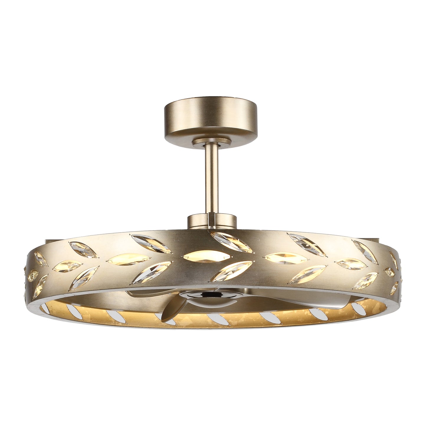 29" Perimost Modern Gold Crystal LED Ceiling Fan