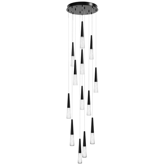 Encino 13-Light Crystal and Gun Metal Pendant Light