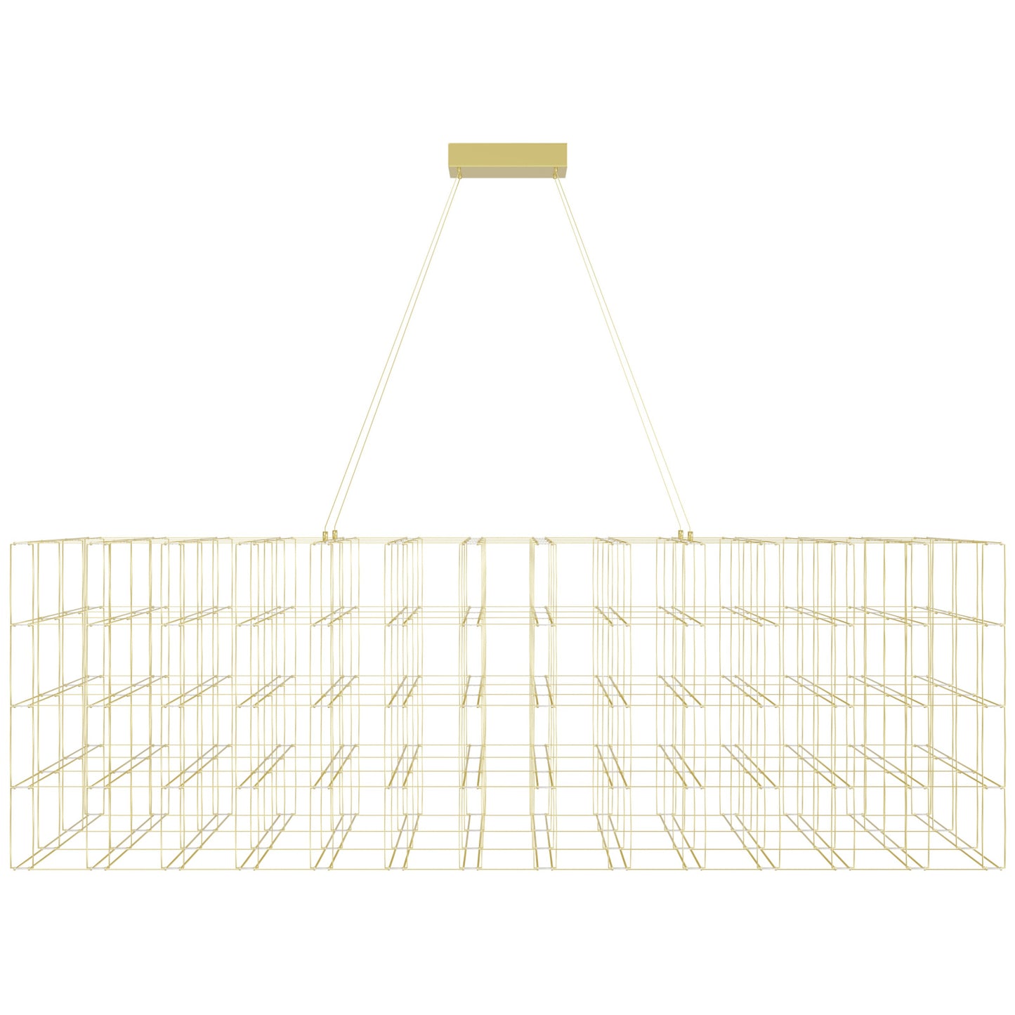 Argyle Ave 72" Gold LED Grid Linear Chandelier
