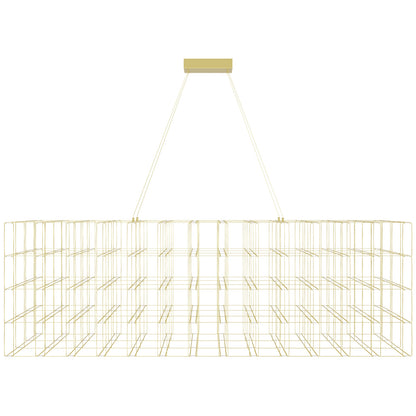 Argyle Ave 72" Gold LED Grid Linear Chandelier
