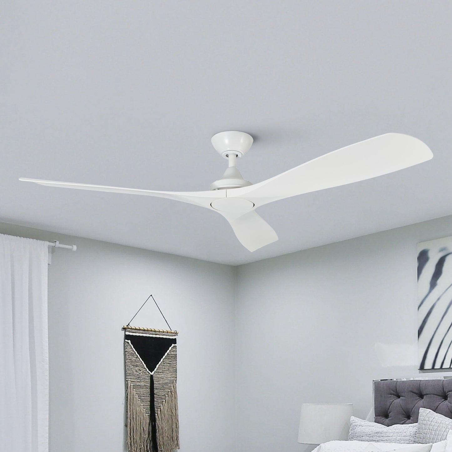 52" Rustic Farmhouse Ceiling Fan No Light with Remote – Indoor/Outdoor, Quiet DC Motor