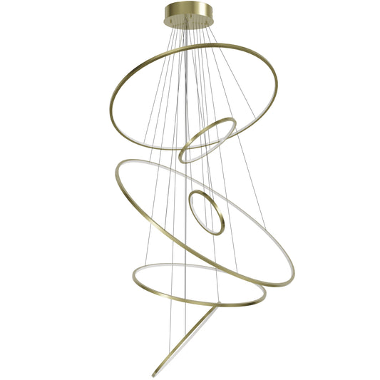 Aria 6-Ring Modern Brass LED Pendant Light