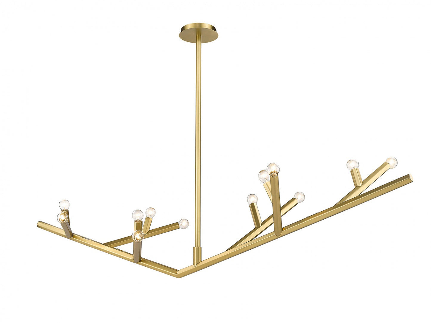 The Oaks Brushed Brass Linear 12-Light Branch Chandelier