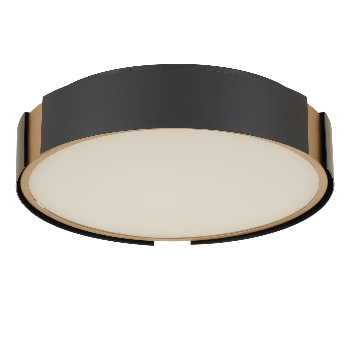 Ember 13" Matte Black with Brass LED Flush Mount Ceiling Light