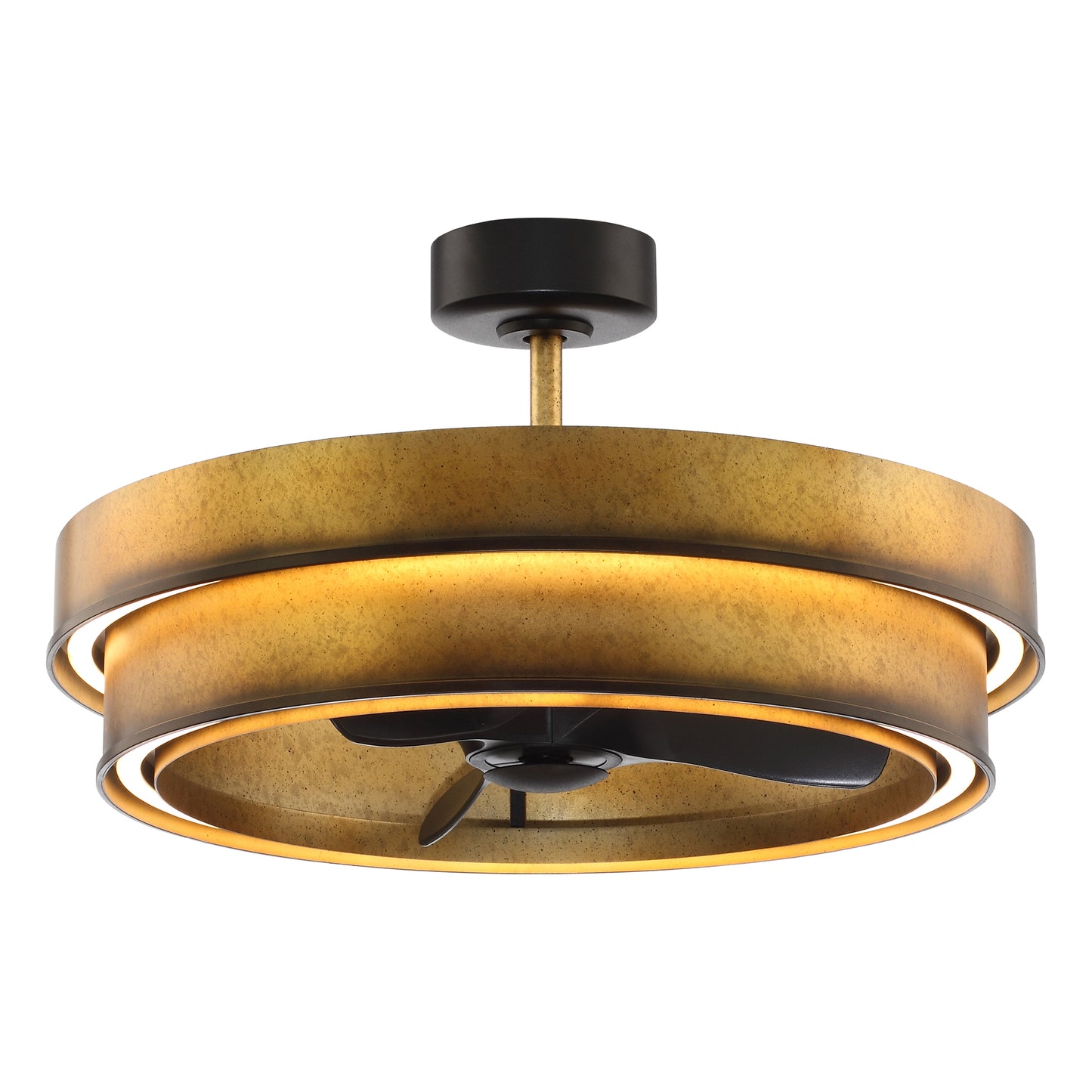 32" Perimost Gold Caged LED Ceiling Fan