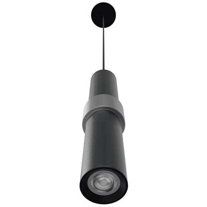 Cicada 1-Light Dark Grey With Knurled Light Grey Pendant Light