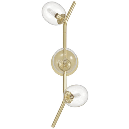 Hampton 3-Light Brushed Brass with Clear Glass Wall Sconce
