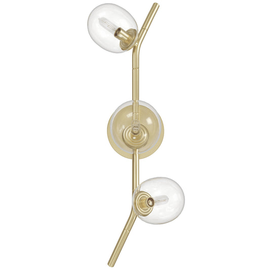 Hampton 3-Light Brushed Brass with Clear Glass Wall Sconce