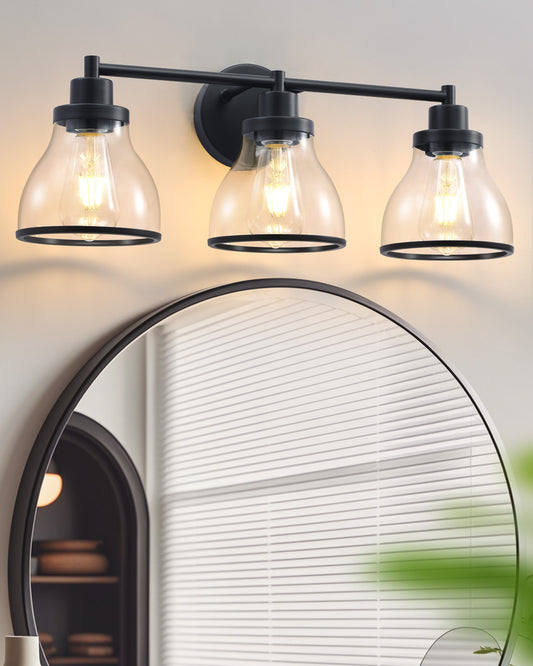 Hermosa Black 3-Light Bathroom Vanity Light