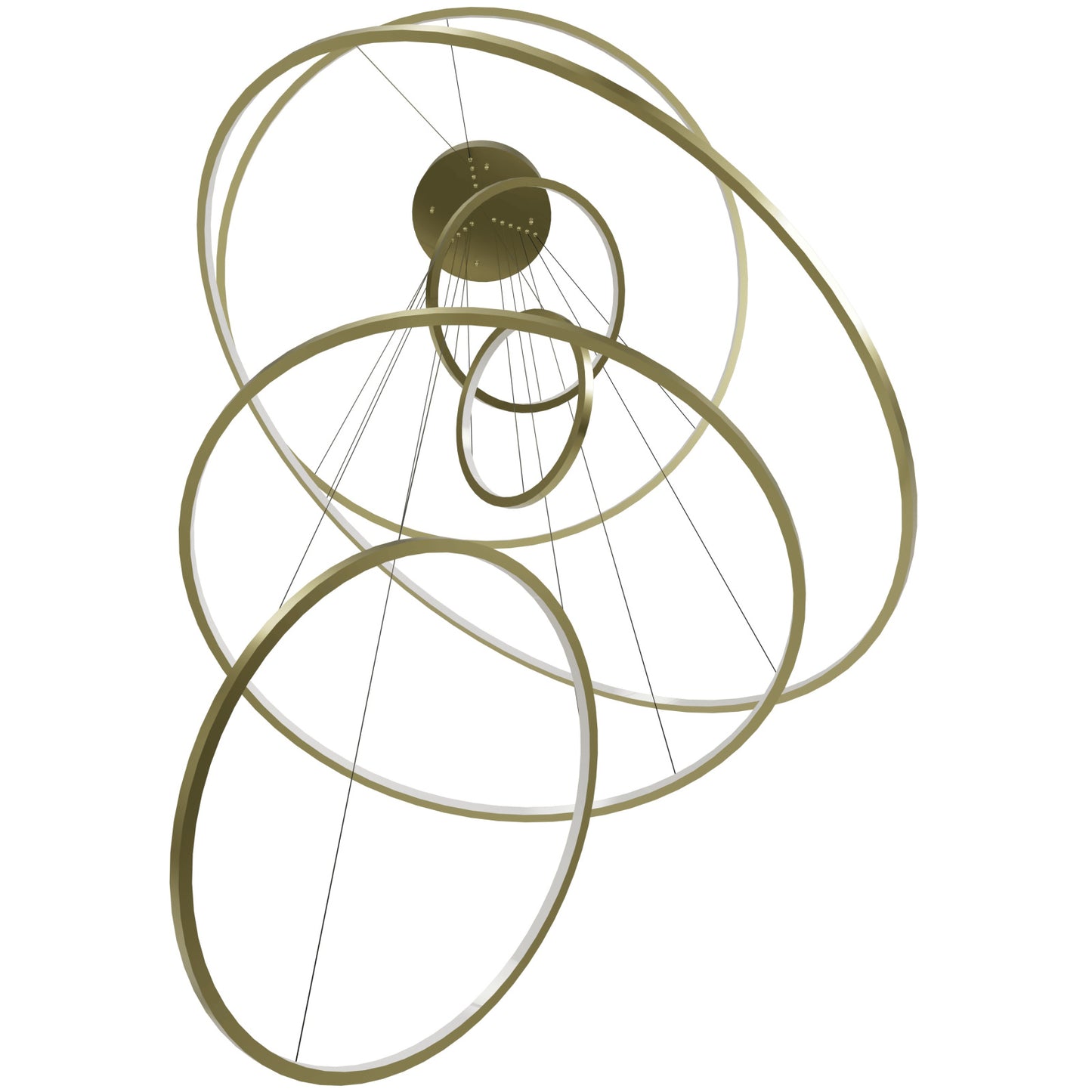 Aria 6-Ring Modern Brass LED Pendant Light
