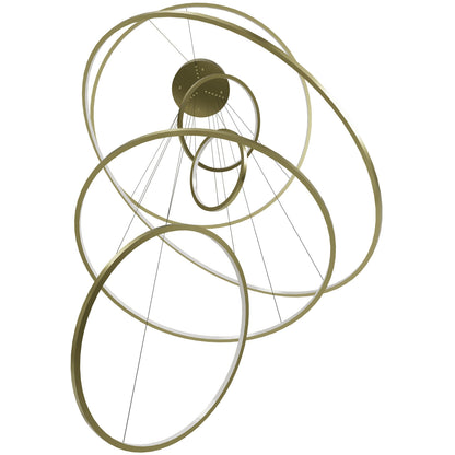 Aria 6-Ring Modern Brass LED Pendant Light
