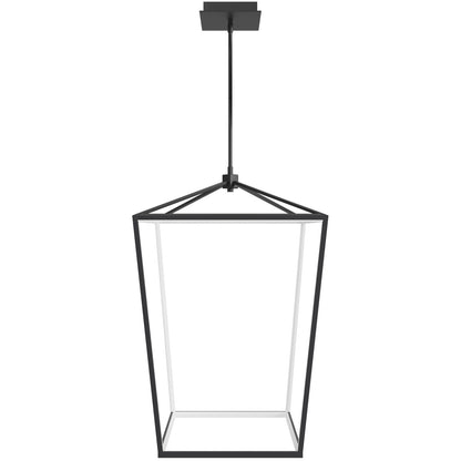 Park Ave 27" Modern LED Large Black Cage Pendant Light