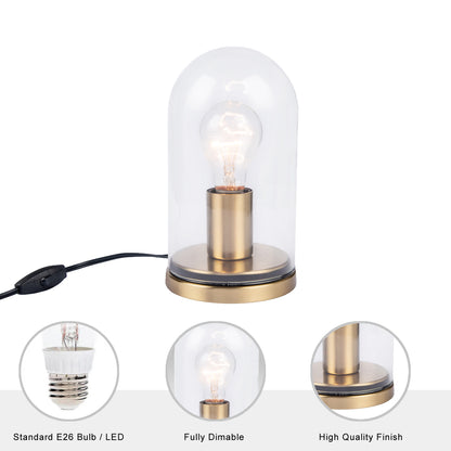 Atlas Modern Gold 1-light Metal & Glass Table Lamp