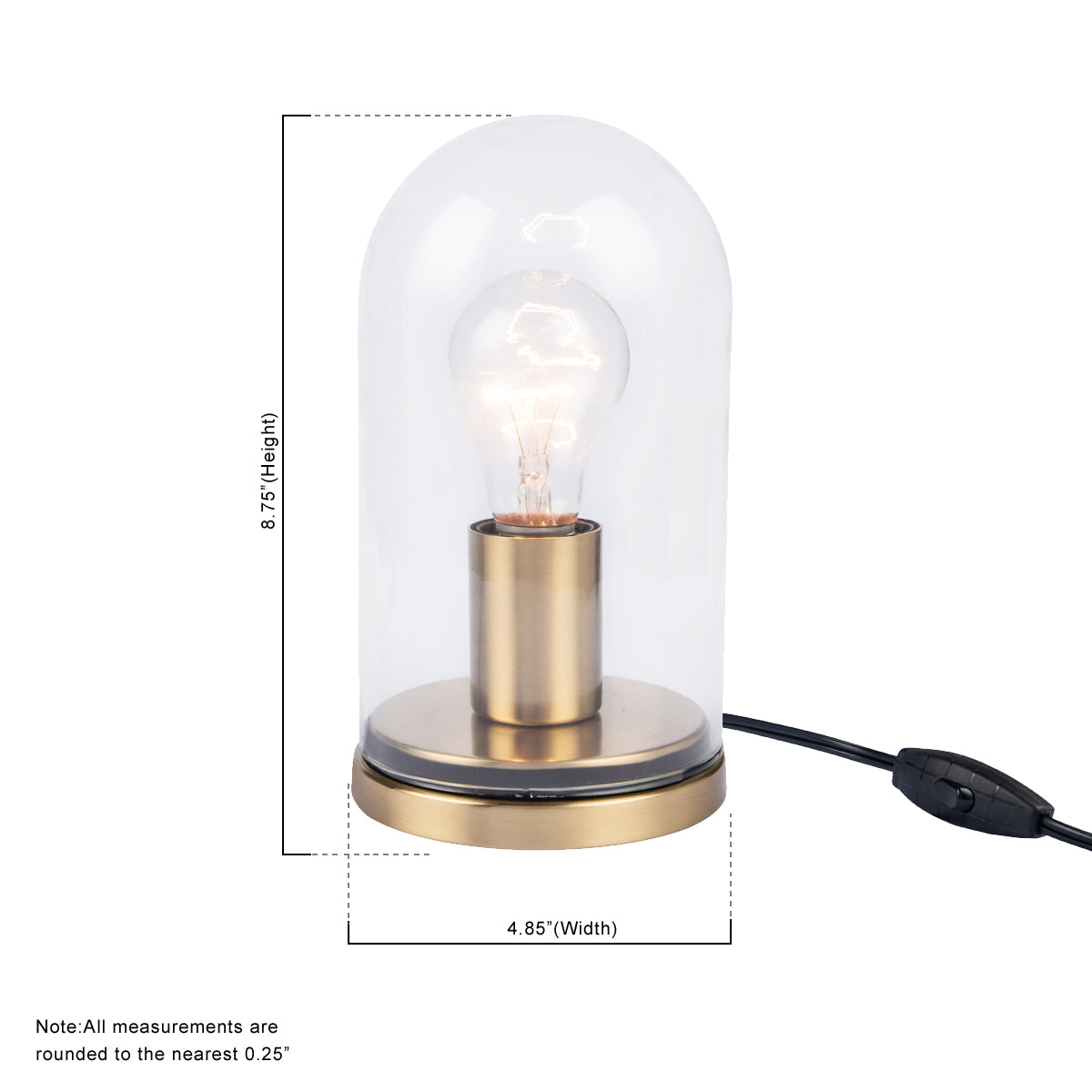 Atlas Modern Gold 1-light Metal & Glass Table Lamp