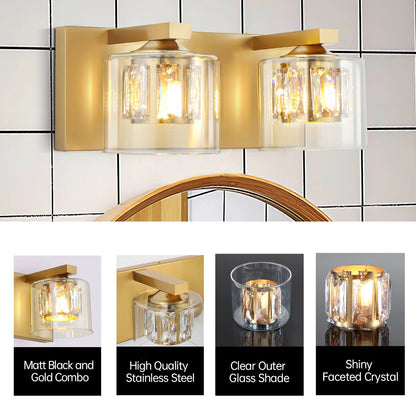 Kolt Gold Traditional 2-Light Bathroom Vanity Light