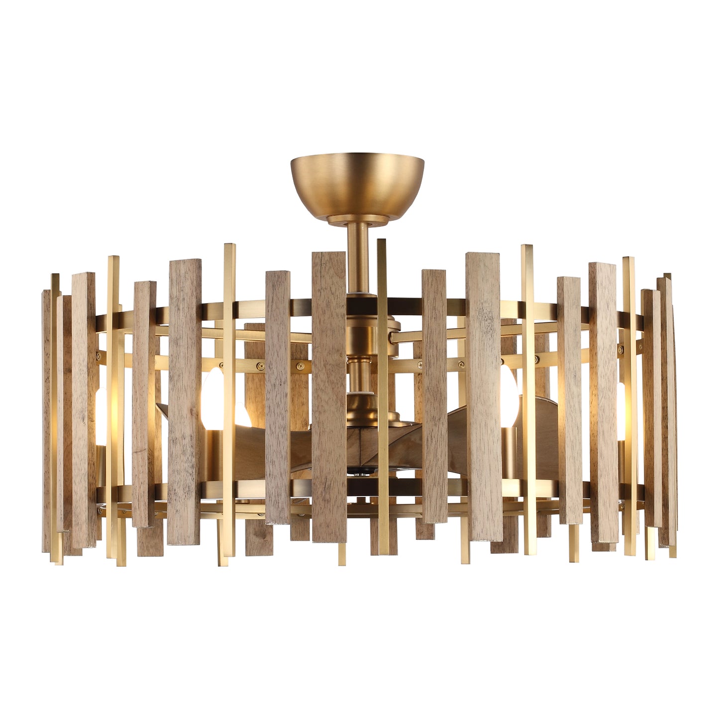 31" Perimost Downrod Mount Gold LED Ceiling Fan