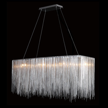 Fountain Ave Chrome Statement Chain Linear Chandelier