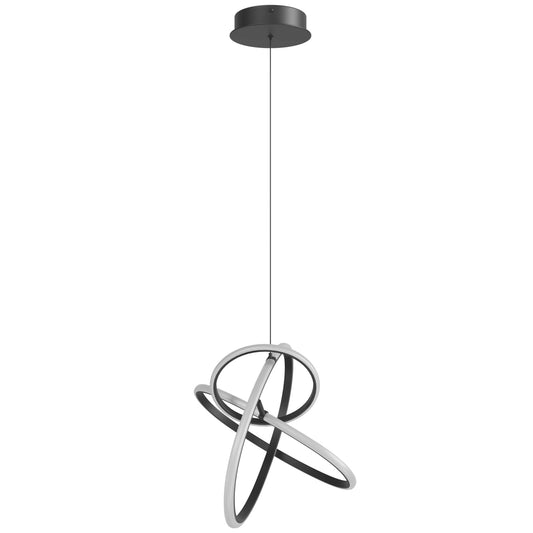 Circa Modern Black Looping Round LED Pendant Light