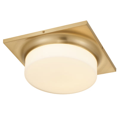 Aura 13" Antique Brass LED Flush Mount Ceiling Light