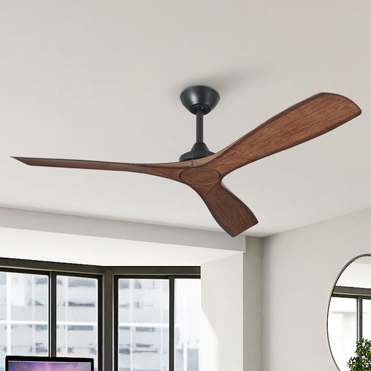 52" Farmhouse Ceiling Fan No Light with Remote – Rustic Indoor/Outdoor, Quiet DC Motor
