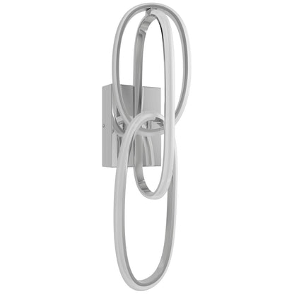 Circa Modern Chrome Looping 2 Ring LED Wall Sconce
