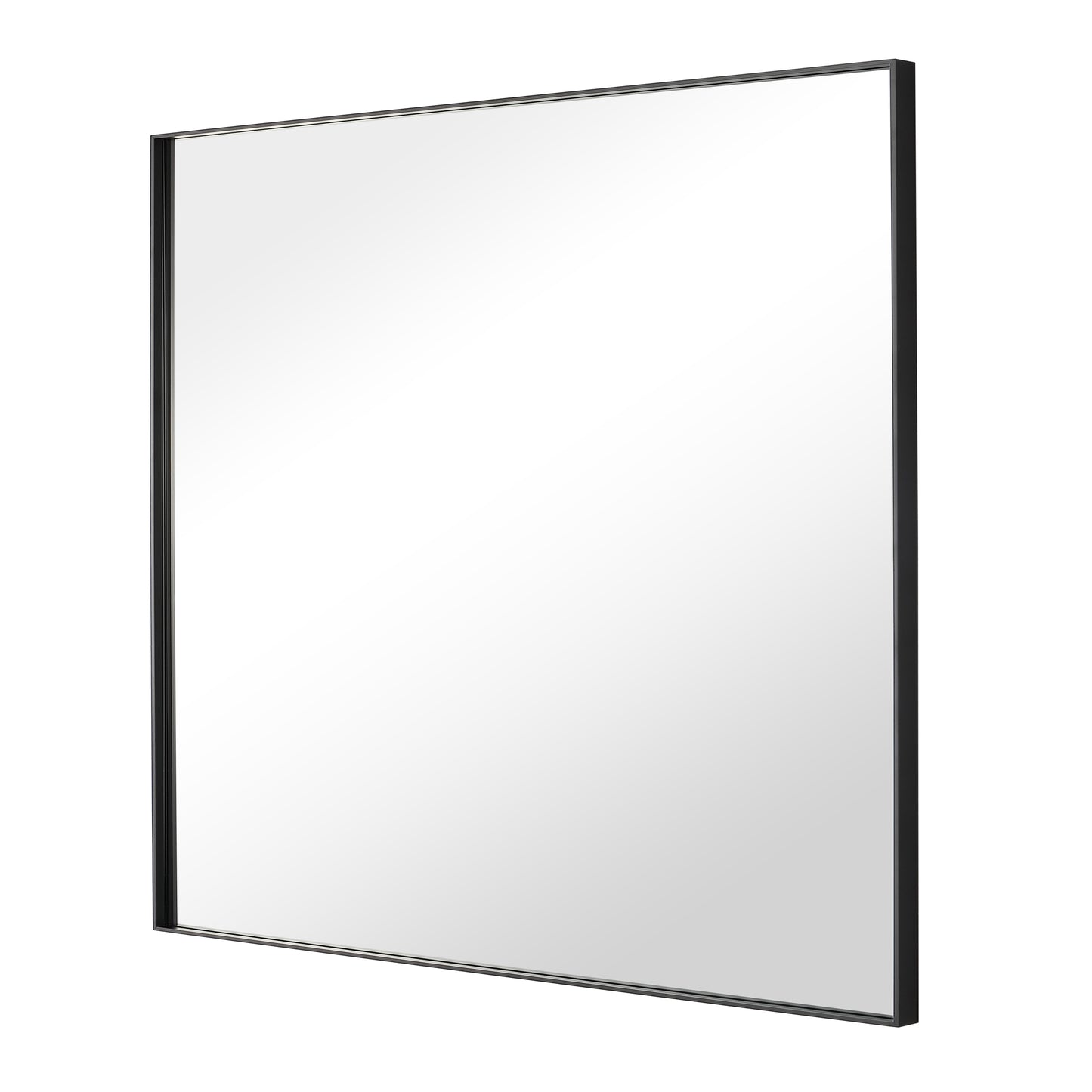 Wall Mirror Modern 30x30" Black Framed Beveled Glass