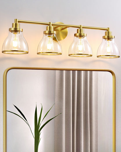 Hermosa Gold 4-Light Bathroom Vanity Light