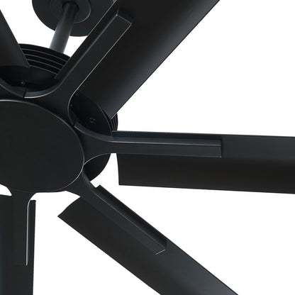 Ceiling Fan Modern 84" Industrial 7-Blade Black Metal