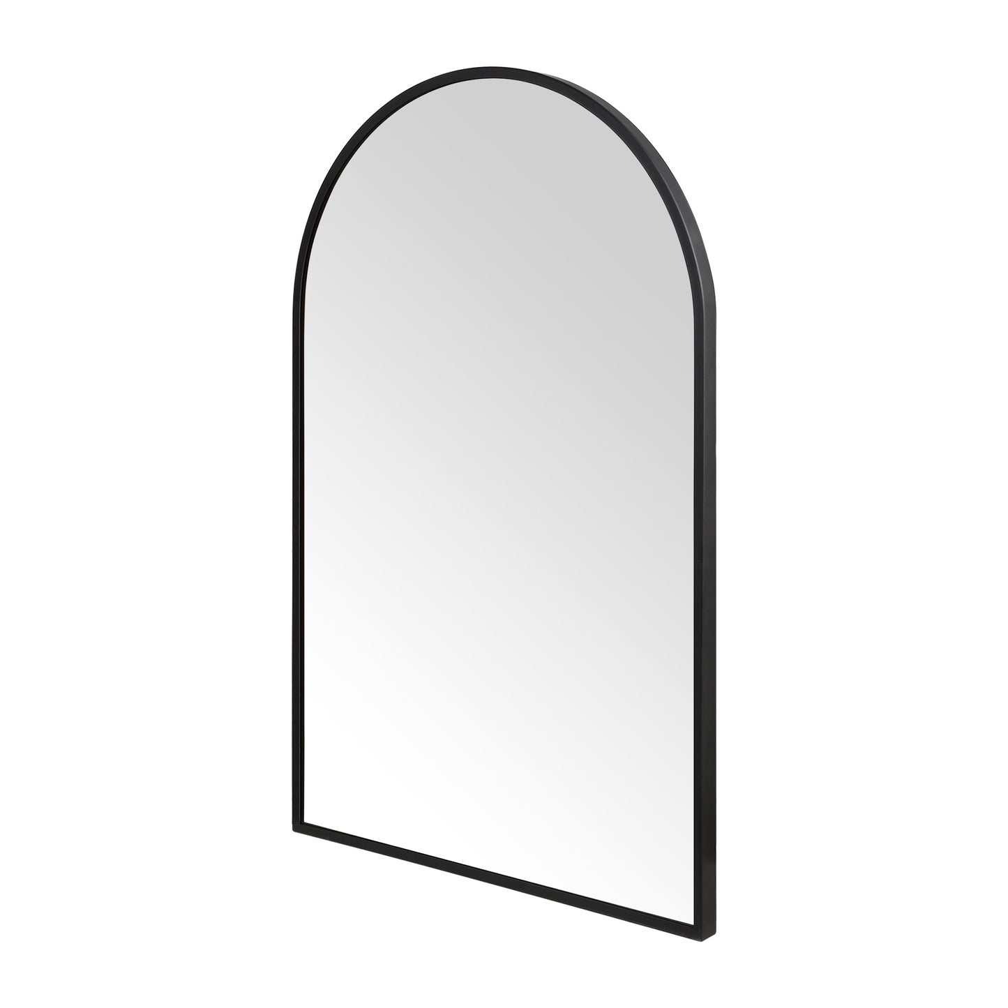 Wall Mirror 24x36" Modern Black Framed Arched Design