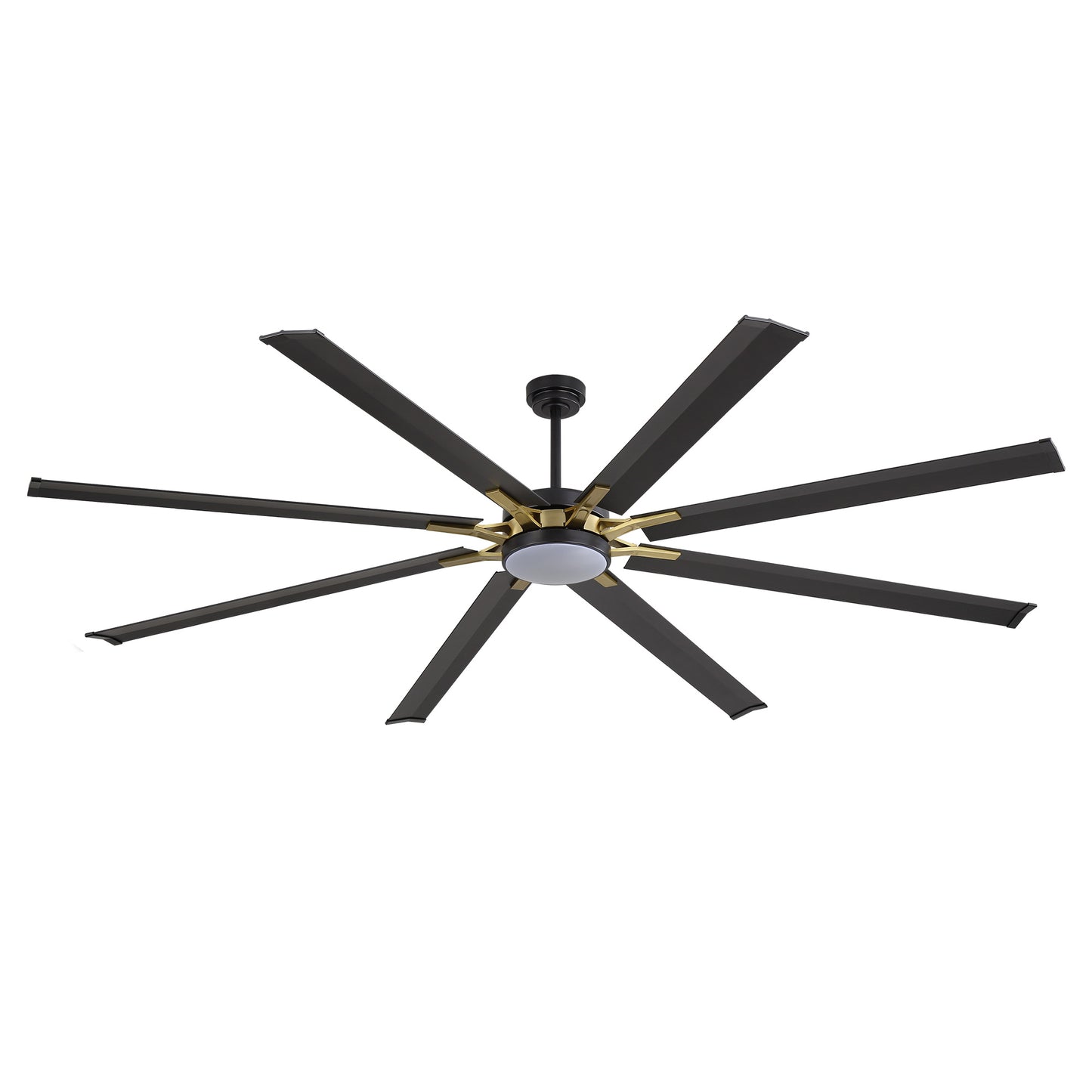 96" Black & Gold Ceiling Fan with Light & Remote – Smart 6-Blade, Quiet DC Motor