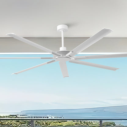 Ceiling Fan Modern 100" Industrial 7-Blade White Metal