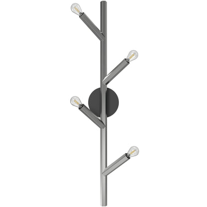 The Oaks Polished Nickel 4-Light Modern Branch Wall Sconce