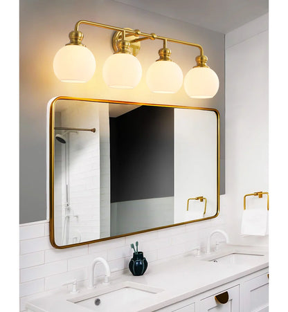 Irvine Gold Modern Frosted Glass 4-Light Vanity Light