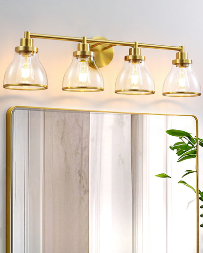 Hermosa Gold 4-Light Bathroom Vanity Light