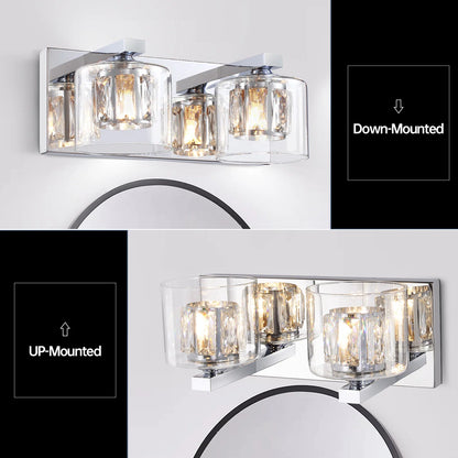 Kolt Chrome Traditional 2-Light Bathroom Vanity Light