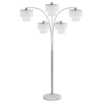 Brio 80" 5-Light Modern Crystal Arc Floor Lamp