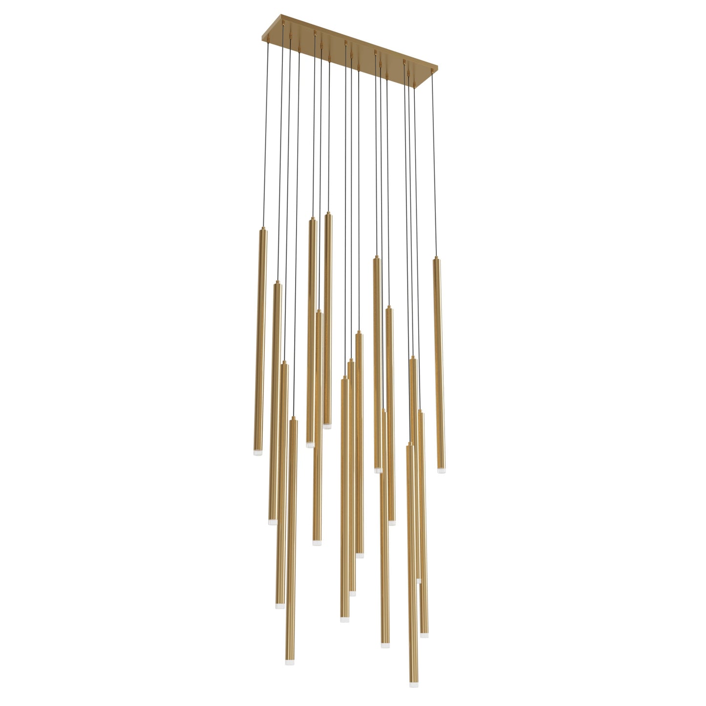 Filmore Ave 17-Light Modern Aged Brass Linear Pendant Light