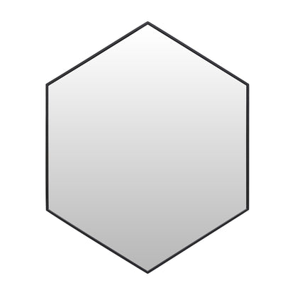 Wall Mirror 24x30" Modern Black Hexagon Framed Mirror