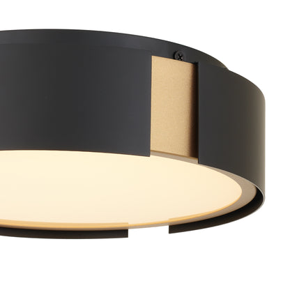 Ember 10" Matte Black with Brass LED Flush Mount Ceiling Light