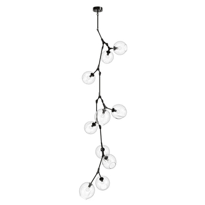 Fairfax Ave 10-Light Dark Bronze Hand-Blown Glass Chandelier