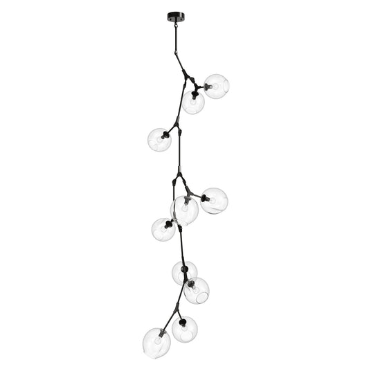Fairfax Ave 10-Light Dark Bronze Hand-Blown Glass Chandelier