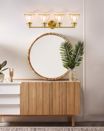 Hermosa Gold 4-Light Bathroom Vanity Light