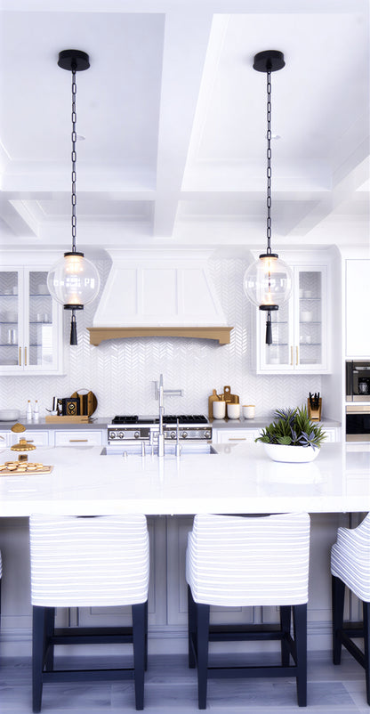 Modern Black LED Pendant Light – Minimalist Hanging Light, Dimmable