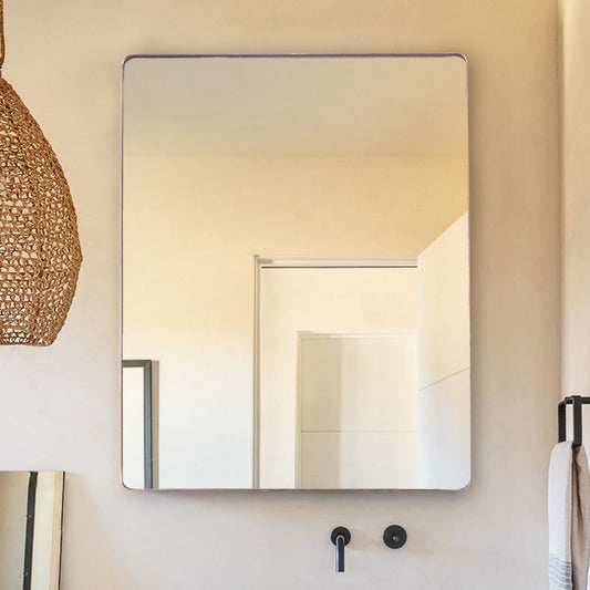 Golden Modern 23x30" Framed Wall Mirror