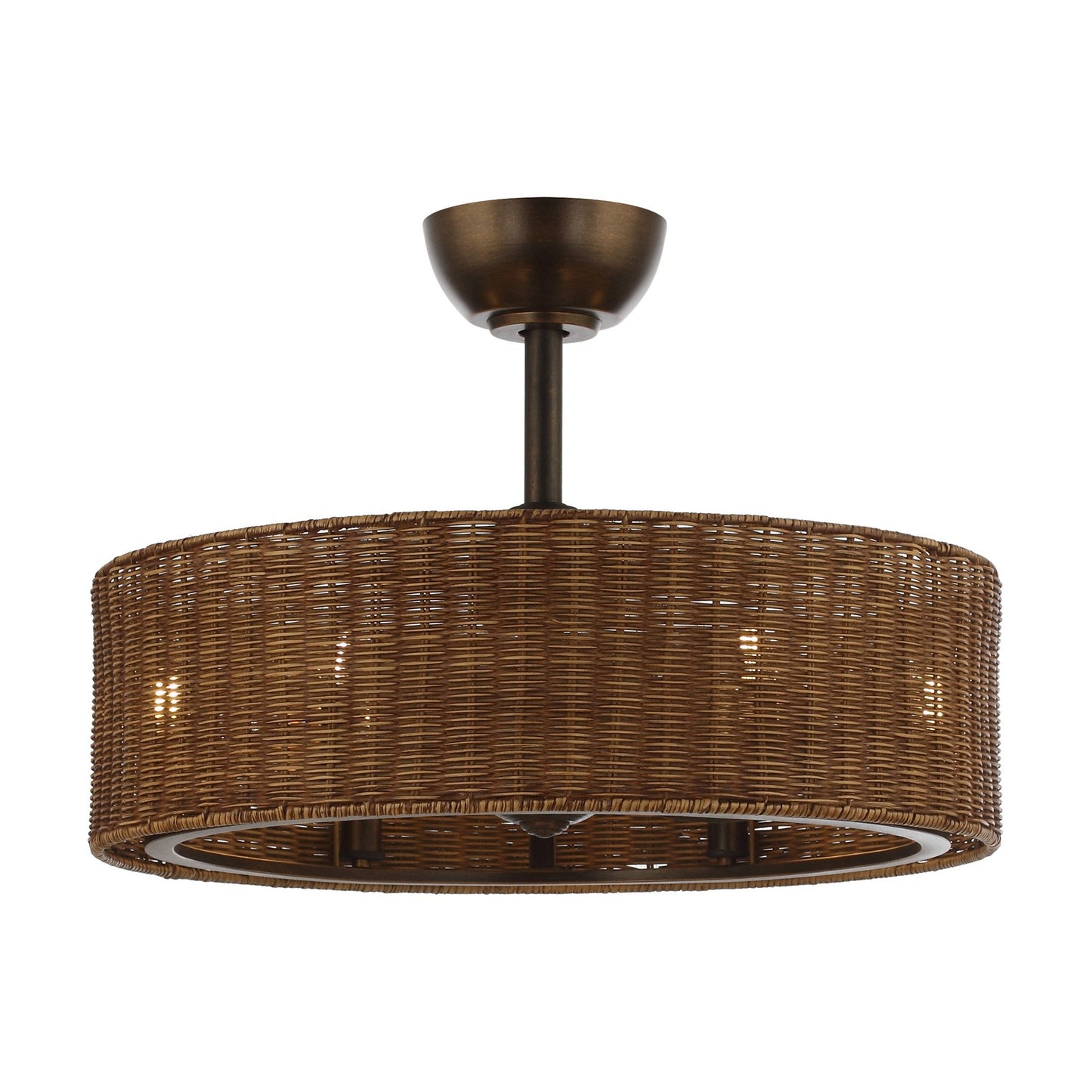 24" 3-Blade 6-Light Woven Farmhouse Ceiling Fan with Light