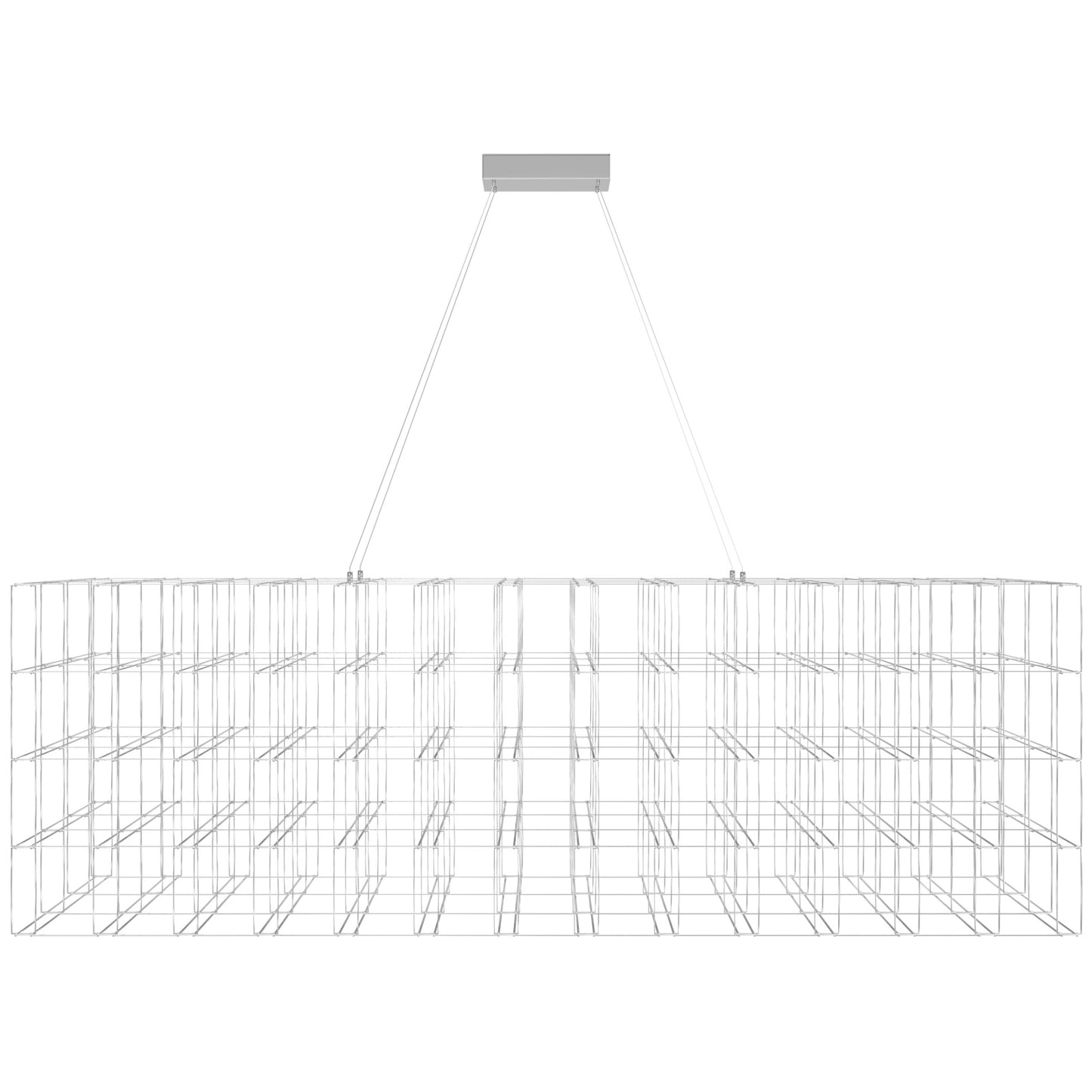 Argyle Ave 72" Chrome LED Grid Linear Chandelier