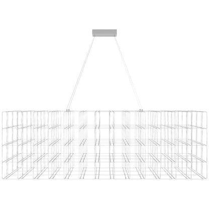 Argyle Ave 72" Chrome LED Grid Linear Chandelier