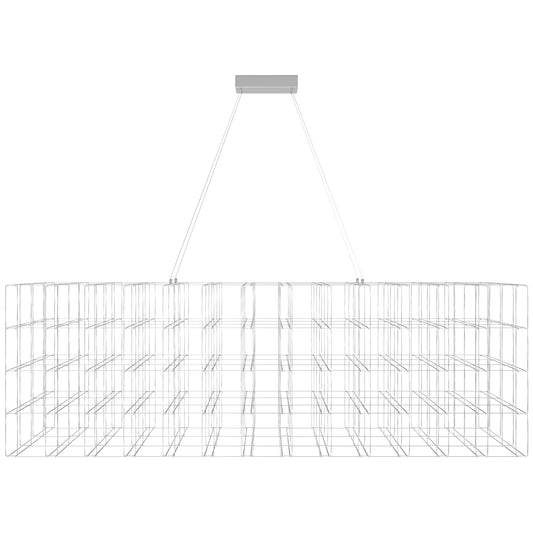 Argyle Ave 72" Chrome LED Grid Linear Chandelier
