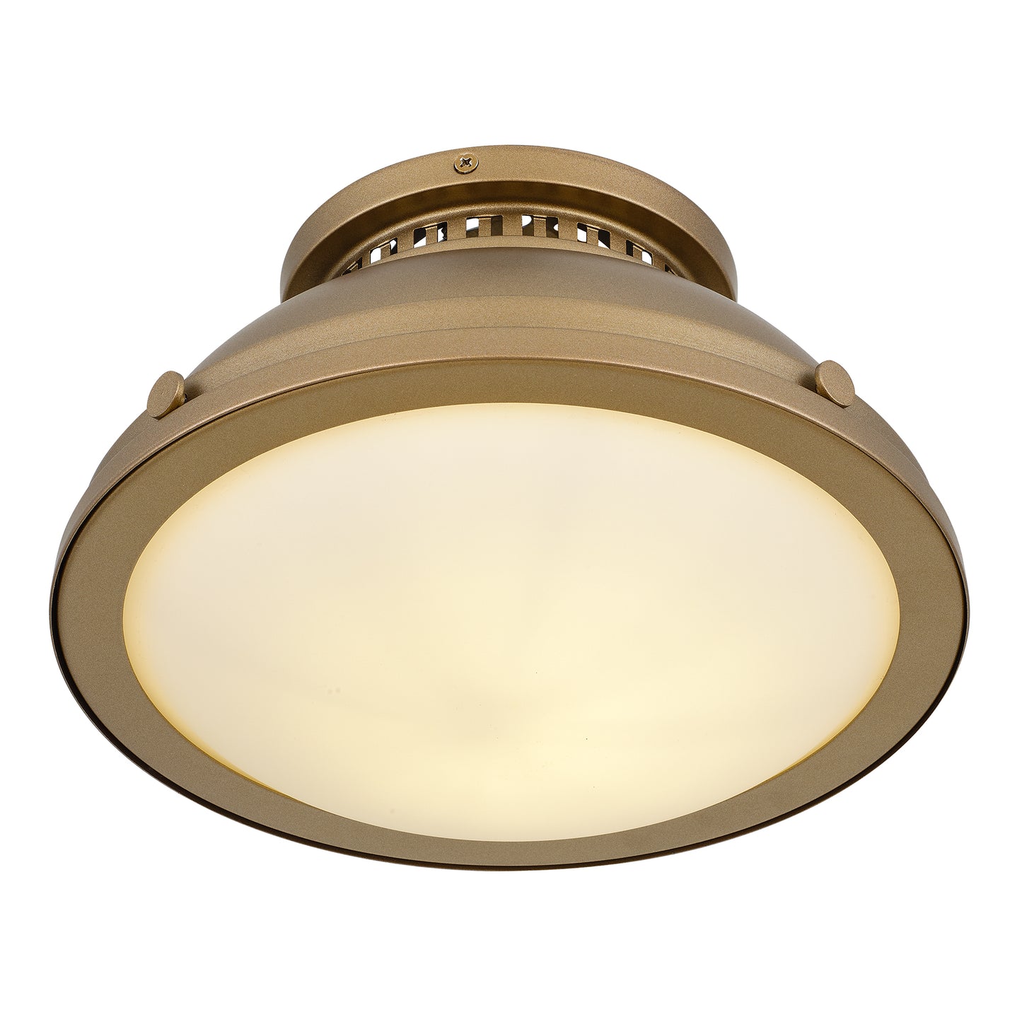 Halo 1-Light 11" Polished Brass Flush Mount Ceiling Light