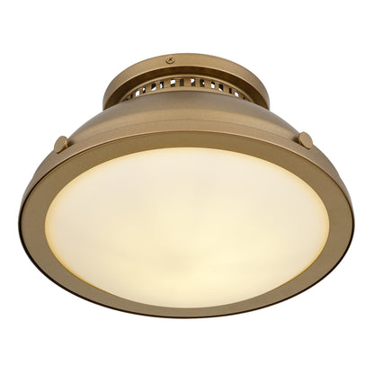 Halo 1-Light 11" Polished Brass Flush Mount Ceiling Light